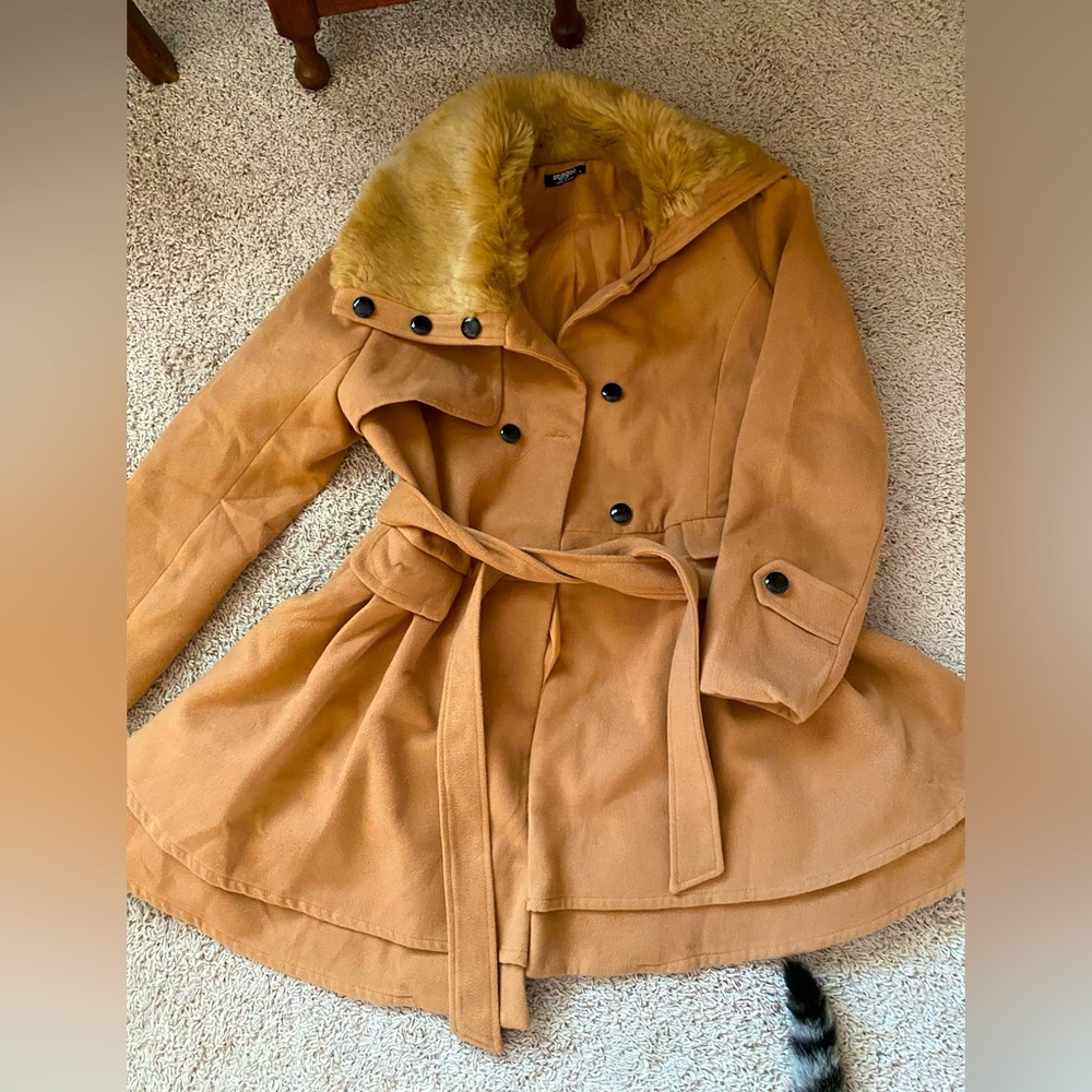 Women’s fur wool coat small/medium